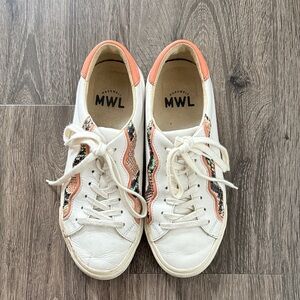 Madewell- White and Orange Sneakers